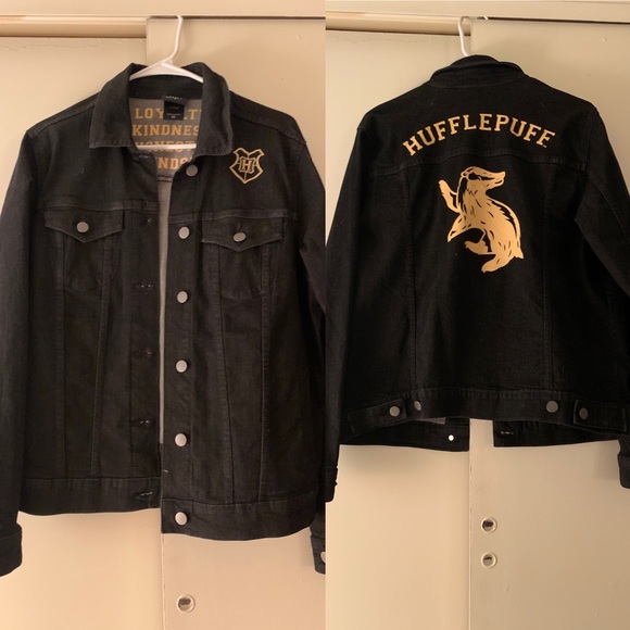 Jackets Coats Hufflepuff Black Denim Jacket Poshmark